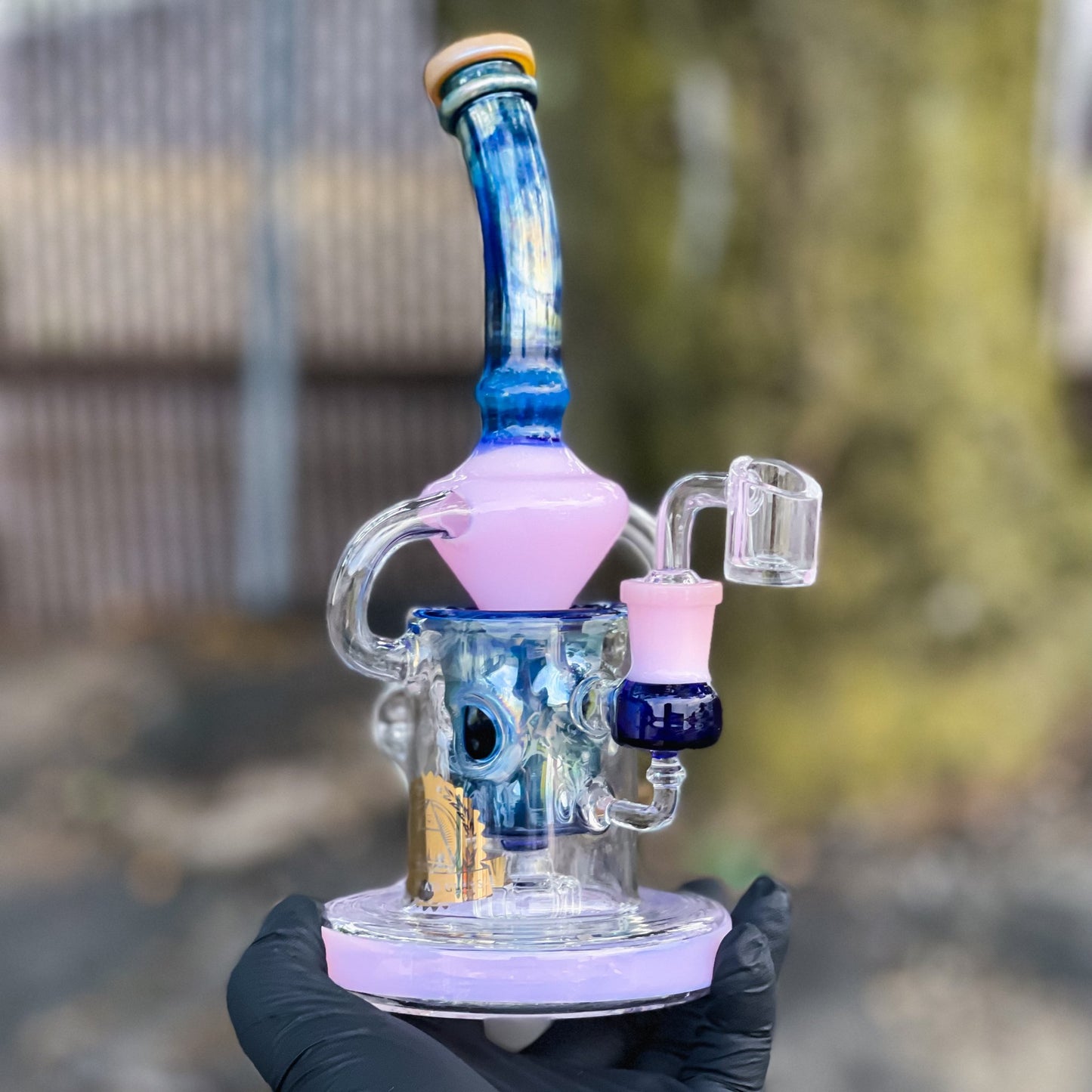 illuminati glass Fumed Fancy Recycler - JY574