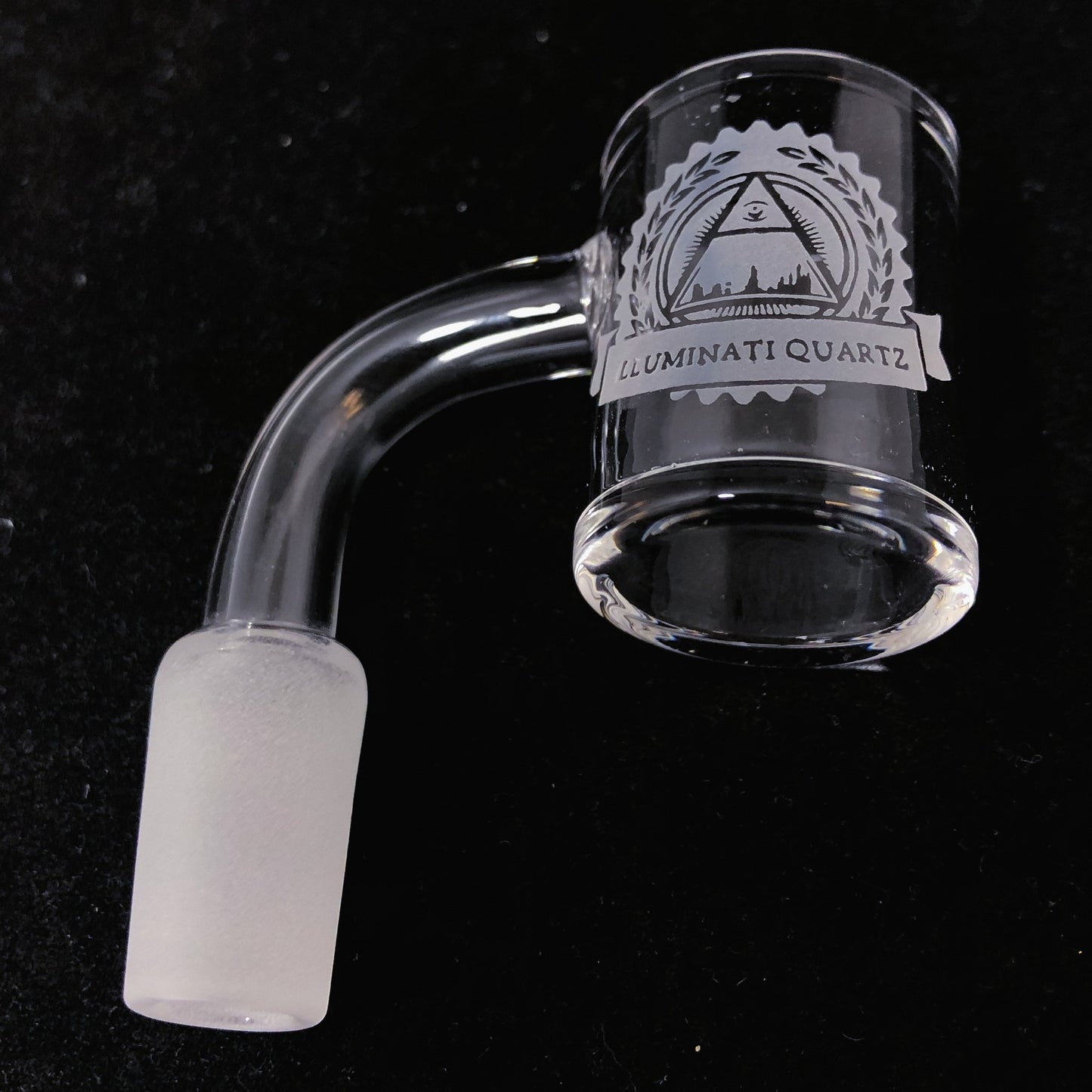 illuminati glass HQ BEVELED BANGER 14MM MALE 90 CLEAR BOTTOM